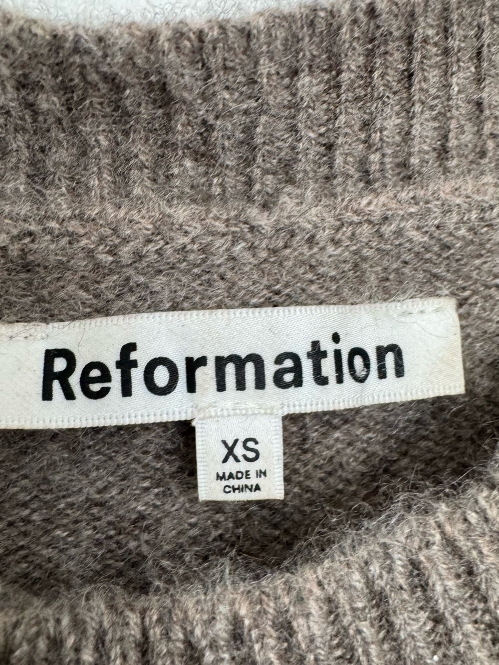 REFORMATION Henrietta Cashmere Dress in Taupe - Picture 9 of 11